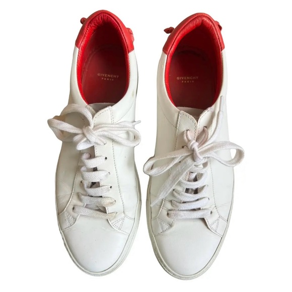 Givenchy Women's White and Red Leather Sneakers